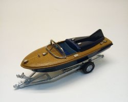 Classic American Speedboat with Trailer (комиссия)